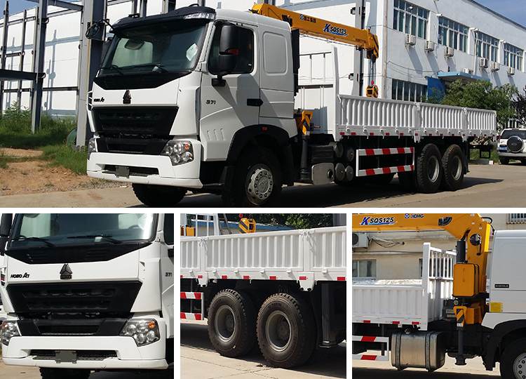 China Sinotruck Howo A7 6x4 Truck 10 Wheels Truck Mounted Crane Price in Mali
